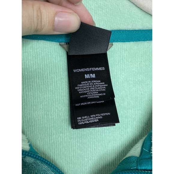 North Face Women's Teal Fleece Lined Zip Up jacket Size Medium O3 - Picture 4 of 5